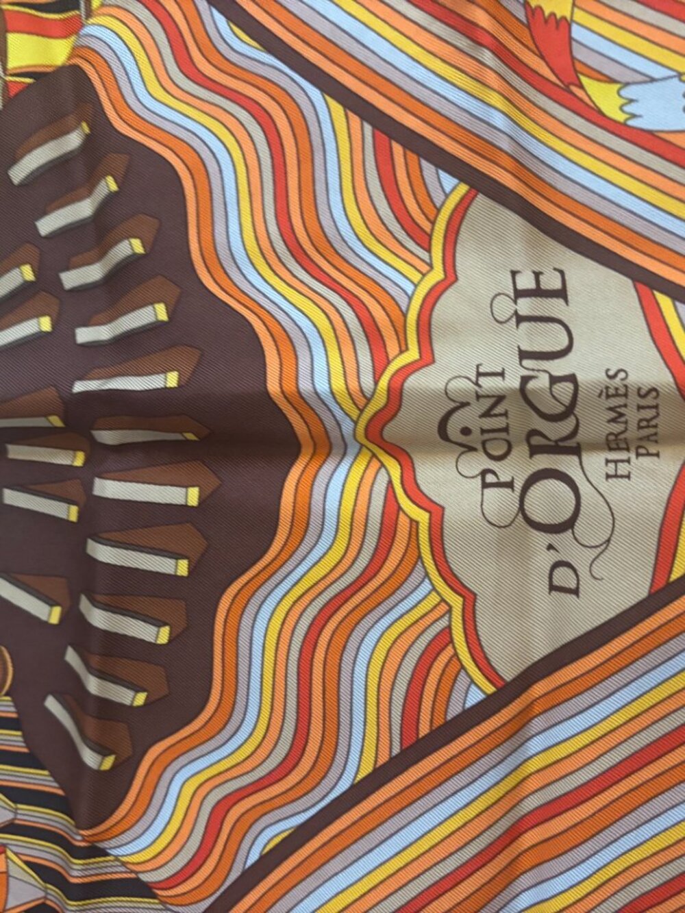 Hermès scarf "Point d'Orgue" Hermès Paris Silk Carré 90 - Picture 7 of 7